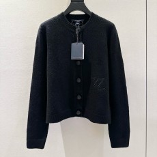 루이비통 테마 오픈워크 모노그램 스팽글 로고 니트 카디건