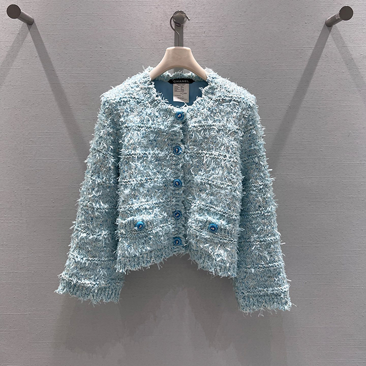 샤넬 고품질 울 블렌드 트위드 자켓