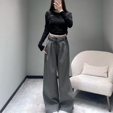 로에베 2025 레디투웨어 컬렉션 와이드 레그 수트 팬츠