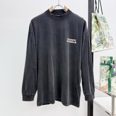 발렌시아가 파리 Blcg 화이트 기반 프린트 크루넥 긴팔 셔츠