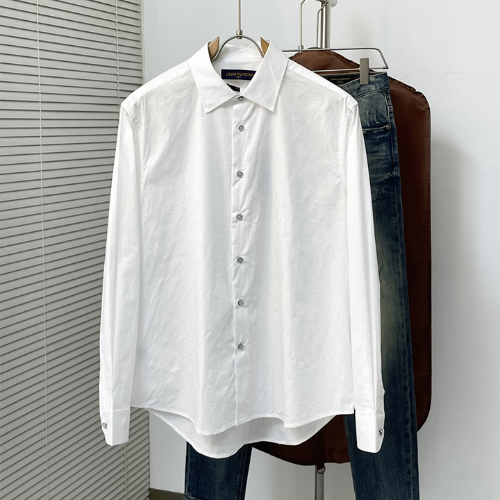 루이비통 25SS 라펠 싱글 브레스트 자카드 롱슬리브 셔츠