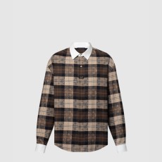 루이비통 모노그램 플란넬 롱 슬리브드 폴로 셔츠