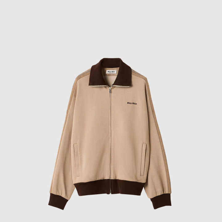 미우미우 저지 지퍼 스웨트셔츠