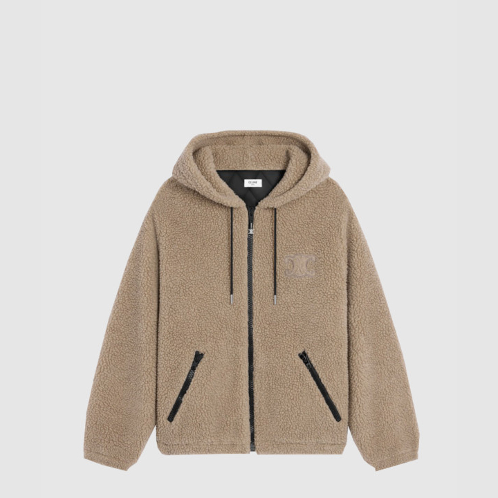 셀린* 후드 재킷 울 코튼 플리스