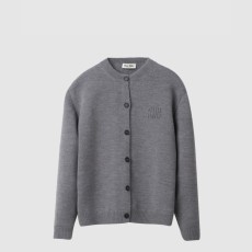 미우미우 울 앤 나일론 니트 가디건 MMF796