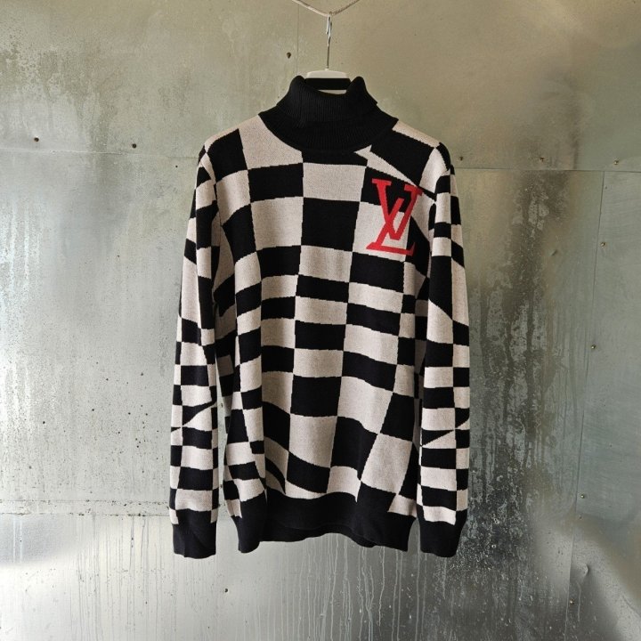 루이비통 자가드 울 풀 오버 니트