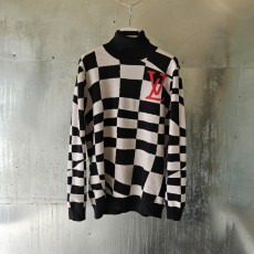 루이비통 자가드 울 풀 오버 니트