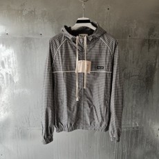 25 SS 미우미우 체크 테크니컬 패브릭 봄버 자켓