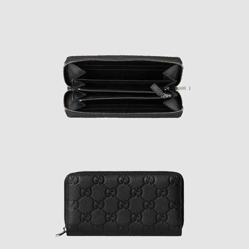 구찌 임프린트 집 어라운드 지갑 GG 가죽 835003