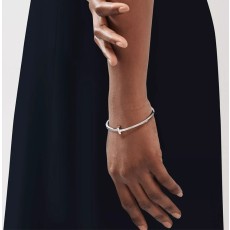 티파니 T:T1 네로우 파베 다이아몬드 힌지드 뱅글, 실버 TOZ 03